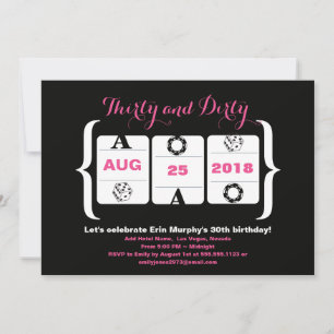 Convites aniversário de 30 anos Slot Machine Dice and Poker
