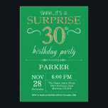 Convites aniversário de 30 anos surpresa Verde e Dourado<br><div class="desc">Convite para aniversário de 30 anos surpresa com fundo brilhante e Dourado. Aniversário Adulto. Homens ou Mulheres no Dia Convidam. Qualquer idade.
Para mais personalização,  clique no botão "Personalizar" e use a ferramenta design para modificar este modelo.</div>