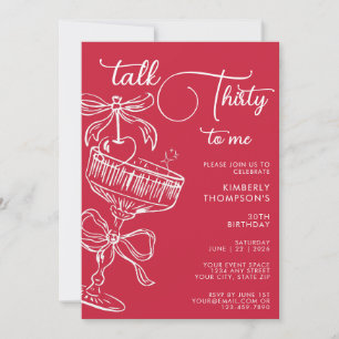Convites Aniversário de 30 anos Trendy Red Talk Thirty To M