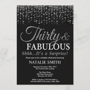Convites Aniversário de 30 anos trinta da surpresa e prata