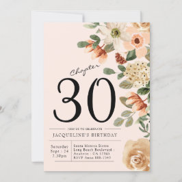 Convites aniversário de 30 anos Vintage Floral