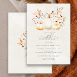 Convites aniversário de 30 anos White Pumpkin Fall Deixa El<br><div class="desc">As abóboras brancas legantes estão aninhadas em folhas verdes,  laranja e sage e flores silvestres.</div>