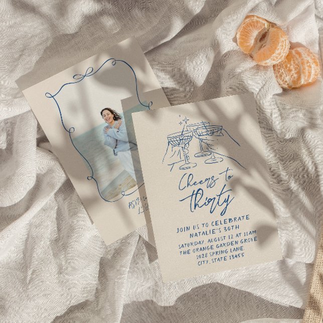 Convites Aniversário De 30 Doddle Cheed To 30 Costal Photo (Criador carregado)