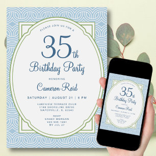 Convites Aniversário de 35 anos Adulto Qualquer Idade Moder