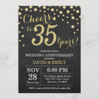 Aniversário de 35 anos de Casamento Quadro Negro e