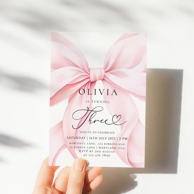 Convites Aniversário de 3 anos Arco Rosa (Criador carregado)