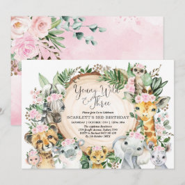 Convites Aniversário de 3 anos da Selva de Menina Selvagem 