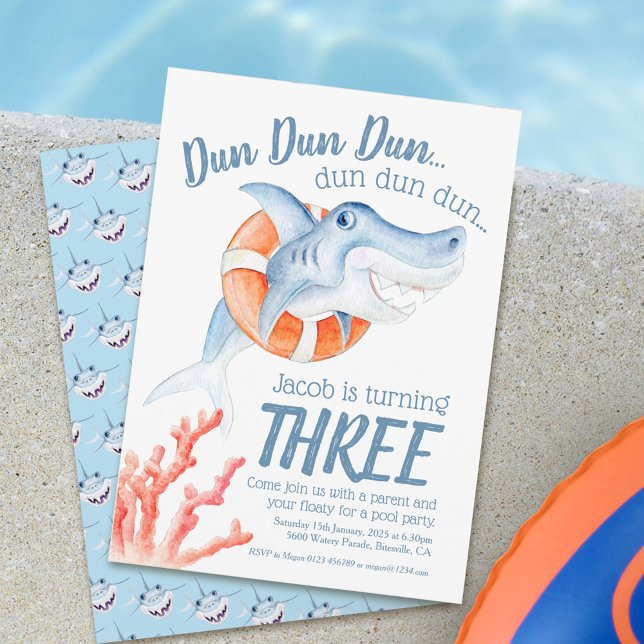 Convites Aniversário de 3 anos de barbante de salva-vidas (Criador carregado)