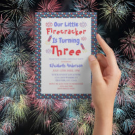 Convites Aniversário de 3 anos do Firecracker