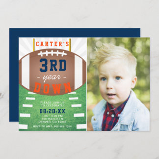 Convites Aniversário de 3 anos do Tema de Futebol do Tercei