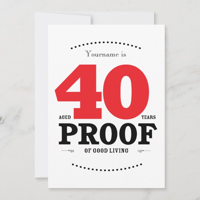 Convites aniversário de 40 anos (Frente)