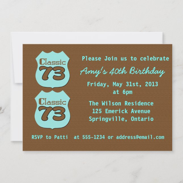 Convites aniversário de 40 anos (Frente)