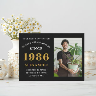 Convites Aniversário de 40 anos 1986 Foto Personalizada Pre