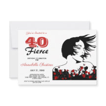 aniversário de 40 anos 40 e FIERCE Modern Black/Wh