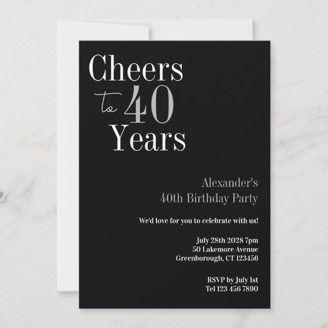 Convites aniversário de 40 anos anima o partido Black Silve (Frente)