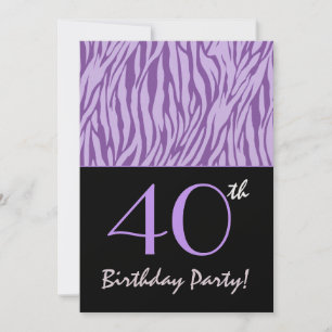 Convites aniversário de 40 anos Animal Print Personalizado