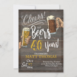 Convites Aniversário de 40 anos, Aplausos e Cervejas