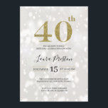 Convites aniversário de 40 anos brilhante Dourado<br><div class="desc">O design moderno e elegante imprimiu um Dourado convite para aniversário de 40 anos de Glitter que pode ser personalizado com seu texto. Clique no botão "Personalizar" e use a ferramenta design para modificar este modelo. Veja na loja de Design de arte gráfica outros produtos que combinam com este design!...</div>