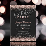 Convites Aniversário de 40 anos brilhante Rosa Dourado bril<br><div class="desc">Celebre seu estilo de aniversário de 40 anos com o Elegante Rosa de Dourado Glitter aniversário de 40 anos Invitation! Este design chic e sofisticado apresenta uma combinação perfeita de brilho preto-e-rosa ouro, criando um convite glamouroso e atraente para o seu evento de marco. Ponha o tom para uma celebração...</div>