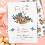 Convites aniversário de 40 anos Brunch Springtime<br><div class="desc">Celebre um aniversário marcante nesta Primavera com este belo e doce convite de aniversário de primavera. Este convite galopante apresenta um trabalho artístico original que captura o espírito da estação com seu design floral lúdico. O adorável coelho, o bonito narciso do Primavera, e as pássaros azuis doces adicionam um toque...</div>