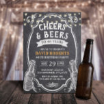 Convites aniversário de 40 anos Cheers & Beers Rustic Chalk<br><div class="desc">Saúde e Cervejas - Convites Russos de aniversário de 40 anos de Chalkboard.</div>