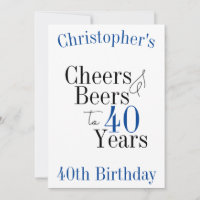 aniversário de 40 anos Cheers e Beers Party