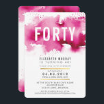 Convites aniversário de 40 anos da na moda INVITE cor-de-ág<br><div class="desc">Um design de convite para o seu BIRTHDAY para qualquer idade - contacte-me para mudar o tipo de brilho para si! Dica: 1. Para alterar/mover gráficos e fontes e adicionar mais texto - pressione o botão "personalizar". - - - - - - - - - - - - - -...</div>