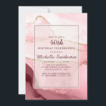Convites Aniversário de 40 anos de Agate Dourado Marble Bur<br><div class="desc">Elegante e na moda cor-de-rosa,  burgundy e convite de festas aniversário de 40 anos mármore/agate de ouro para mulheres. O texto é personalizável,  então faça dele seu. Entre em contato conosco para obter ajuda com a personalização ou para solicitar produtos correspondentes.</div>