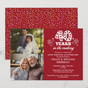 Convites Aniversário de 40 anos de casamento 2 fotos em con