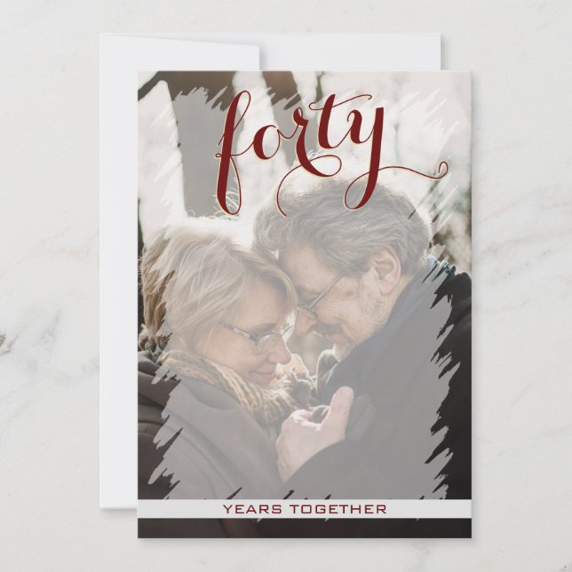 Convites Aniversário de 40 anos de casamento com foto moder (Frente)