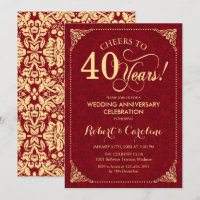 Aniversário de 40 anos de Casamento - Damasco Ouro