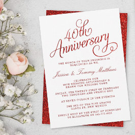Convites Aniversário de 40 anos de casamento de Rubi