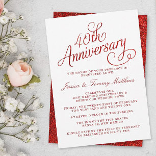 Convites Aniversário de 40 anos de casamento de Rubi