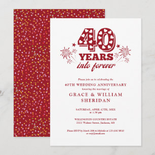 Convites Aniversário de 40 anos de casamento Para Sempre