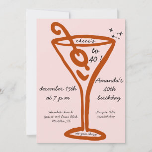Convites Aniversário de 40 anos de Desenho Mão