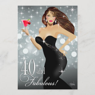 Convites aniversário de 40 anos de Diva Glam Bombshell  pr