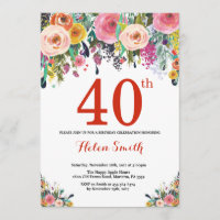 Aniversário de 40 anos de Floral Vermelho de Convi