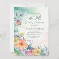 Aniversário de 40 anos de Flores de Pastel Amarelo