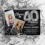 Convites Aniversário de 40 anos de Fotografia em Silver Bal<br><div class="desc">Celebrar o marco de entrar nos fabulosos 40 com esses únicos 'Convites para aniversário de 40 anos de Balões de Prata de Chalkboard'. Enriquecidos com um fundo calkboard rústico e flechas de cintilação falsa, estes convida o encanto vintage exude e a elegância moderna. Carregue uma foto da estrela de aniversário,...</div>