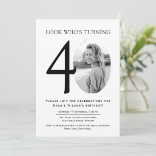 Convites Aniversário de 40 anos de Fotografias a Preto e Br