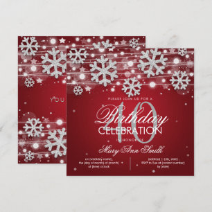 Convites aniversário de 40 anos de Glitter Vermelho de Pra