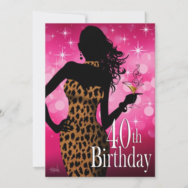Convites aniversário de 40 anos de Litika Bombshell Sparkle (Frente)