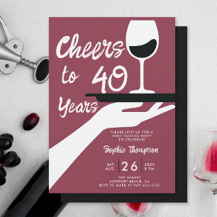 Convites Aniversário de 40 anos de Provando de Vinho Elegan