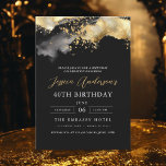 Convites Aniversário de 40 anos de Script Dourado e Preto M<br><div class="desc">Comemore a fazer 40 anos de estilo com um convite de aniversário Dourado e preto de Script Minimalista! Apresentando sotaques negros e dourados, tipografia elegante da escrita, e um design limpo e moderno, este convite dá o tom para uma celebração sofisticada. Perfeito para qualquer lugar, de salões quentes a encontros...</div>