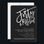 Convites ANIVERSÁRIO DE 40 ANOS de SCRIPT MODERN - preto de<br><div class="desc">por kat massard >> https://linktr.ee/simplysweetpaperie <<<< Uma tendência, design de convite à mão para sua ANIVERSÁRIO DE 40 ANOS e aposentadoria! - Tenho a maior parte das idades disponíveis na DICA das lojas: 1. Para alterar/mover gráficos e fontes e adicionar mais texto - pressione o botão "personalizar". - - -...</div>