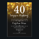 Convites Aniversário de 40 anos de surpresa - Branco Dourad<br><div class="desc">Convite para aniversário de 40 anos surpresa. Elegante design branco de ouro preto. Apresenta luzes de navegação e fontes de script. Convidam-se homens ou mulheres para adultos. Perfeito para uma festa de aniversário na moda. Envie-me uma mensagem se precisar de mais personalização.</div>