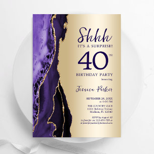 Convites aniversário de 40 anos de Surpresa de Agato Roxo D