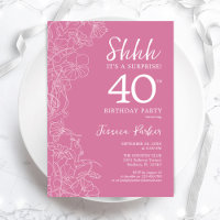 Aniversário de 40 anos de Surpresa - Rosa Floral