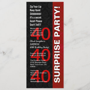 Convites aniversário de 40 anos de SURPRESA Vermelho Verme