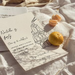 Convites Aniversário de 40 anos de Torre de Champanhe Ilust